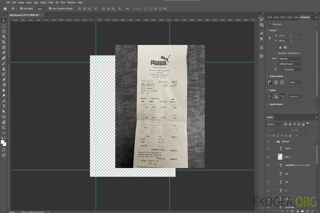 Chèque de paiement du magasin Puma template